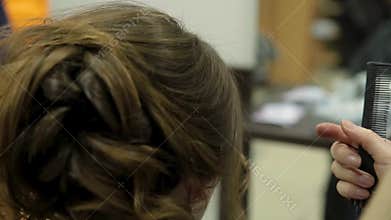 Professional hairdresser cutting clients hair