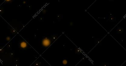 Christmas gold gradient sparkle glitter transition dust particles flowing from bottom on black background with bokeh flowing