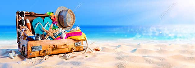 Beach Preparation - Accessories In Suitcase