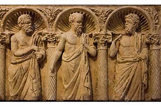 Roman sarcophagus. Bari. Apulia or Puglia. Italy