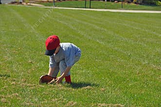 Little baseball fielder