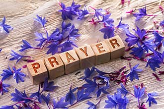 Prayer on the wooden cubes