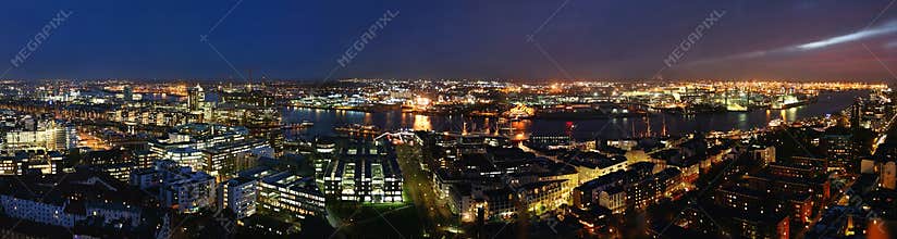 Hamburg harbour night