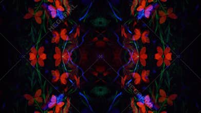 Meditative montage of a girl in luminescent body art