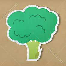 Brocolli antioxidant vegan food icon isolated on background