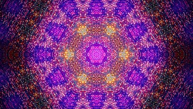 Fractal blue kaleidoscopic background. Background motion with fractal design. Disco spectrum lights concert spot bulb