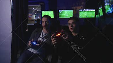2017.12.14 Chernivtsi. Ukraine - Two mans gaming ps4