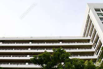 White Building, School Building, White Building View from below