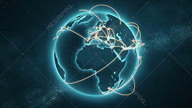 Global network loop - blue and orange version
