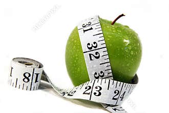 Apple and measurement tape