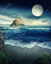 Island with castle