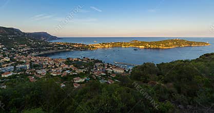 Villefranche-sur-Mer, Saint-Jean-Cap-Ferrat in summer. Cote d`Azur, French Riviera, Alpes Maritimes, France