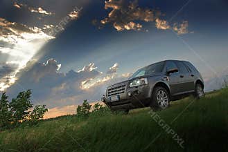 Sunset over SUV