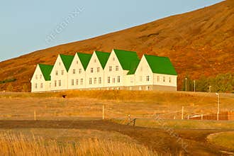 Modern Icelandic houses near Laugavartn