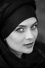Portrait of a beautiful muslim woman. Young arabian woman in hijab