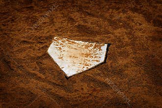 Baseball Homeplate in Brown Dirt for Sports American Past Time