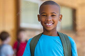 Smiling african school boy