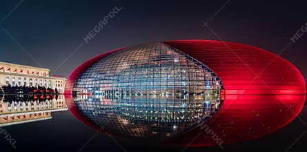 Night Scene of National Centre for the Performing Arts