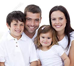 Portrait of happy family smiling