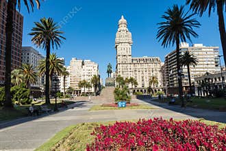 MONTEVIDEO, URUGUAY - FEBRUARY 03,, 2018: Palacio Salvo in the c