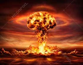 Nuclear Bomb Explosion - Mushroom Cloud