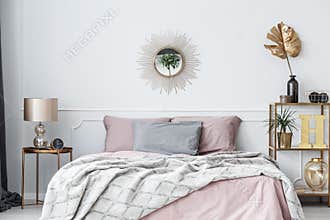 Pink and gold bedroom