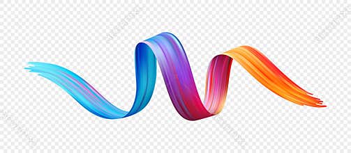 Color brushstroke oil or acrylic paint design element. Vector illustration