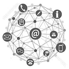 Global communications icon - vector