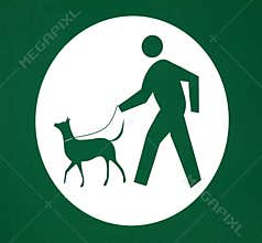 Dog Walking on Leash Sign