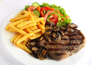 Ribeye steak meal