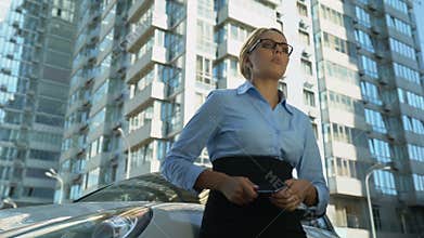 Businesswoman reading bad-news message, angry about failed contract, bankruptcy