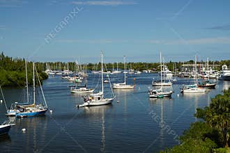 Sailboats on an inter coastal water way