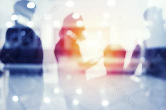 Group of business partner looking for the future. Concept of corporate and startup