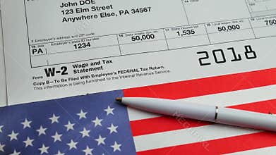 W-2 Taxes Form 2018 for man person