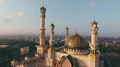 Aerial drone view Mosque
