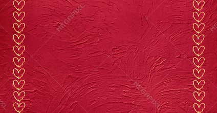 Vintage Grunge Red background with glowing hearts