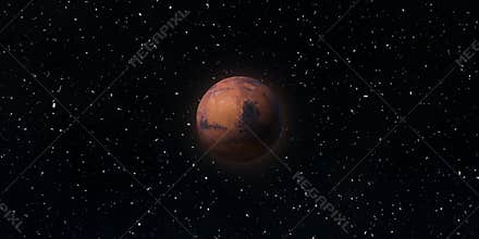Red planet Mars. Astronomy and science concept. Elements of this image furnished by NASA
