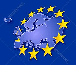 Europe with stars