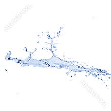 Water splash isolated on white with clipping path