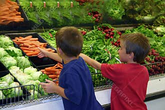 Boys in Grocery Store