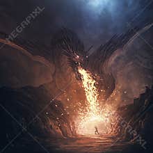 Dragon breathing fire