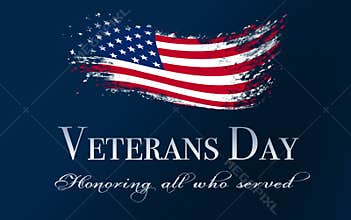 Veterans day cover, with flag