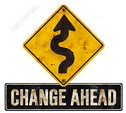 Change Changes Ahead Sign Detour Road Arrow