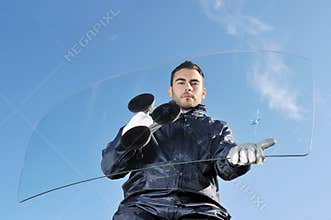 Damaged auto glass
