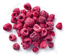 Heap of freeze dried raspberries