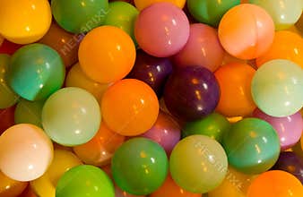Colored plastic air-filled balls.