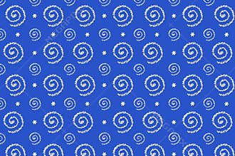 Pattern with spirals made from sugar decor in form of snowflakes