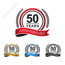 50th anniversary years circle ribbon