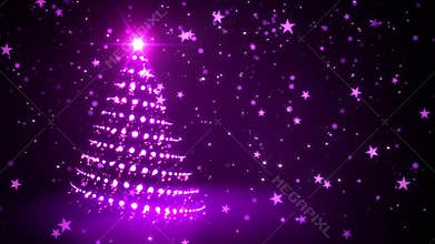 Purple sparkling christmas tree