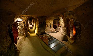 Underground cave city in Kaymakli, Turkey
